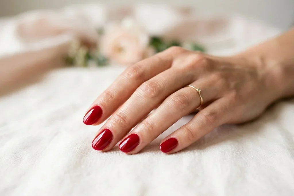 Glossy Red Nails