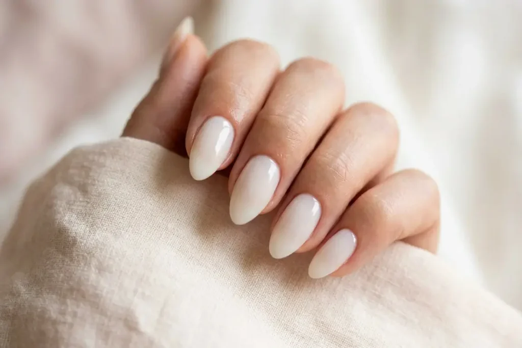 Milky Almond nail