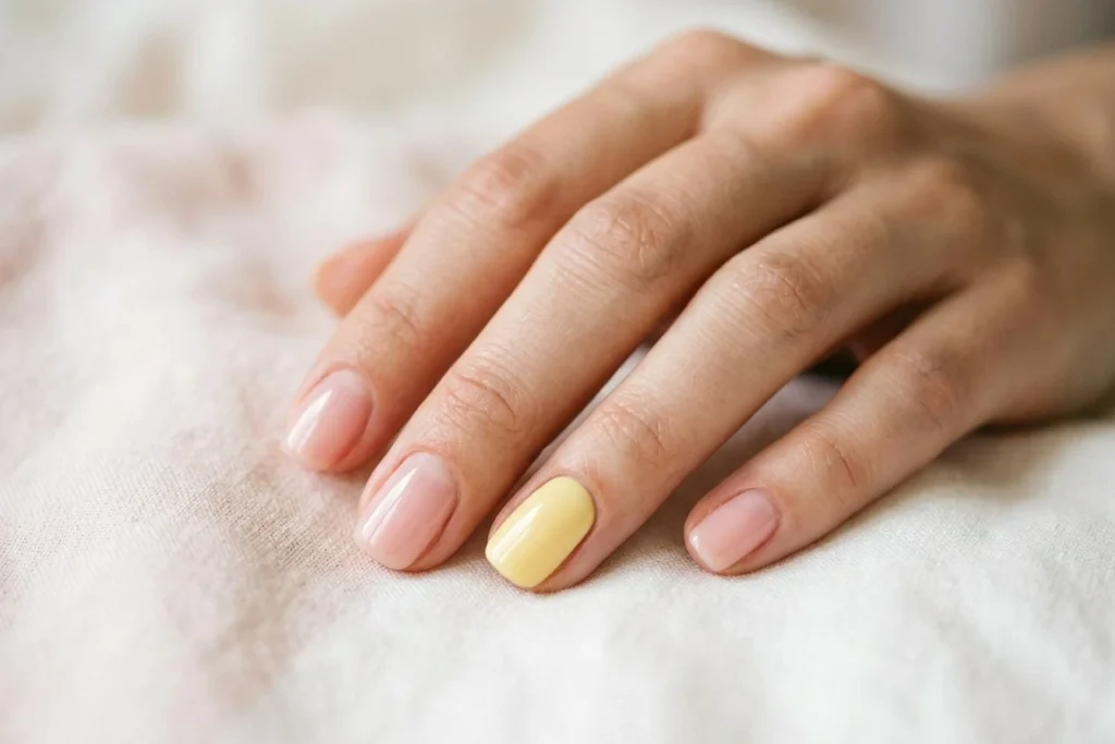 Butter Yellow Accent nail
