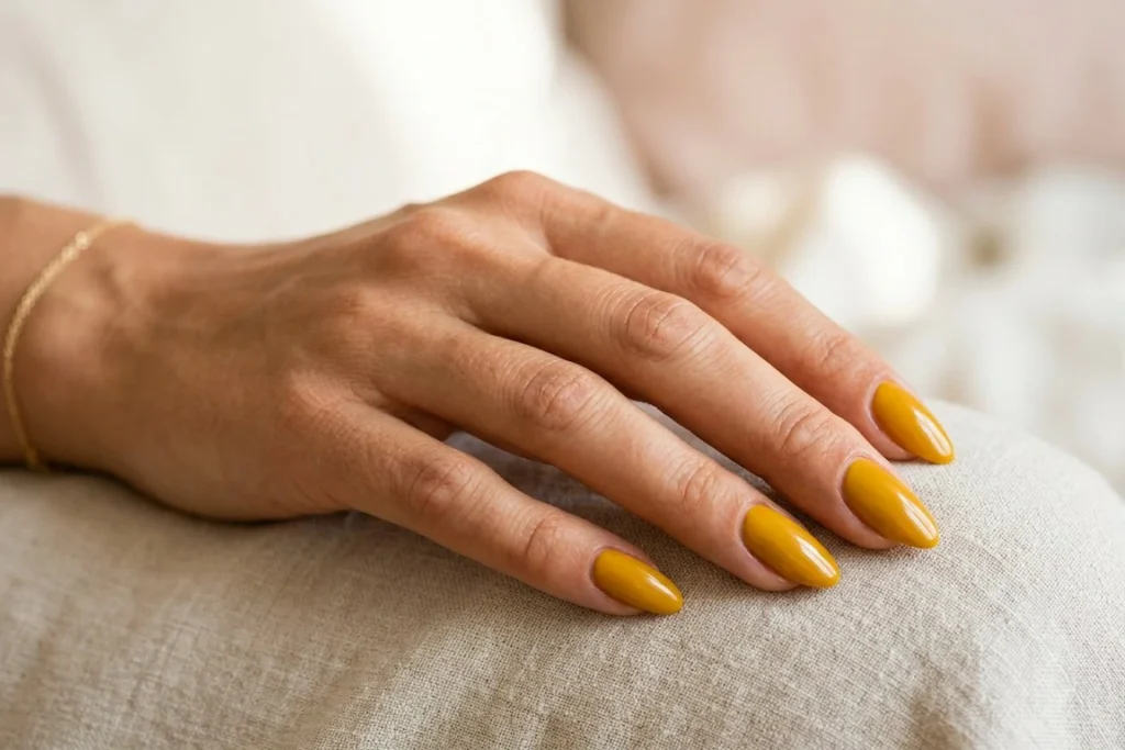 Mustard Yellow Nails