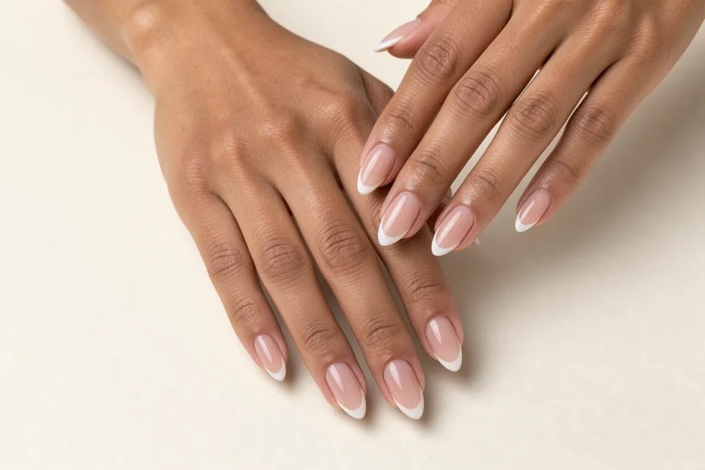 Pink and White French Tips