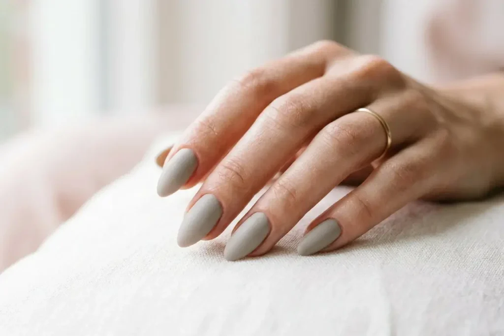Greige Almond nail