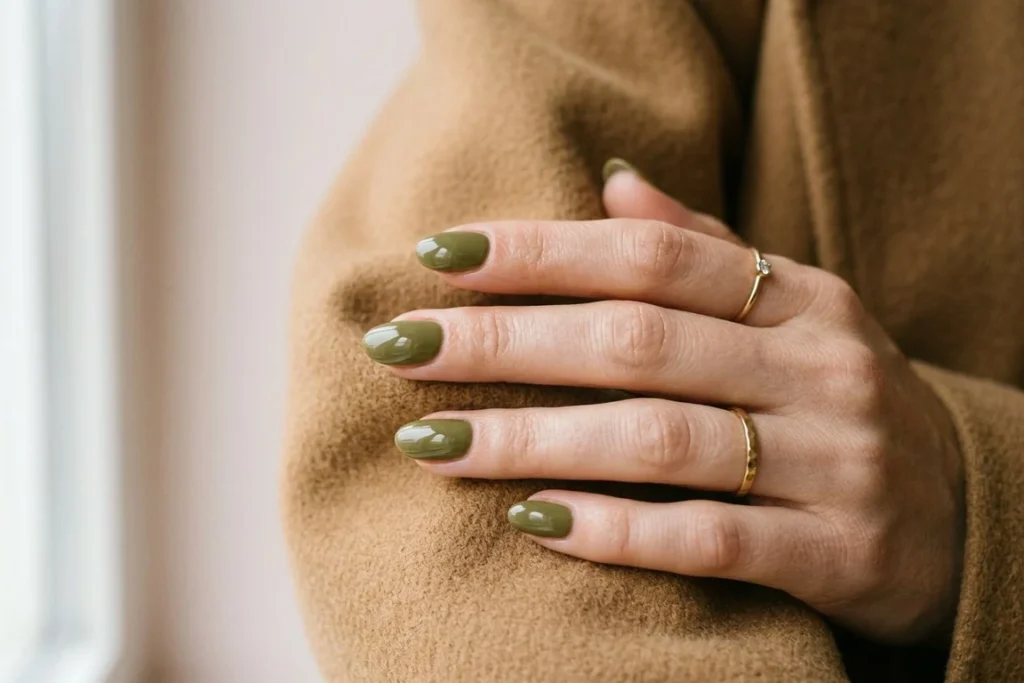 Olive Green Nails