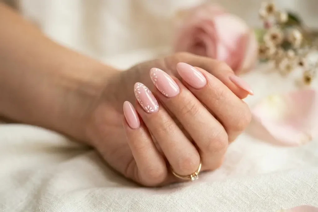 Blush Almond nail