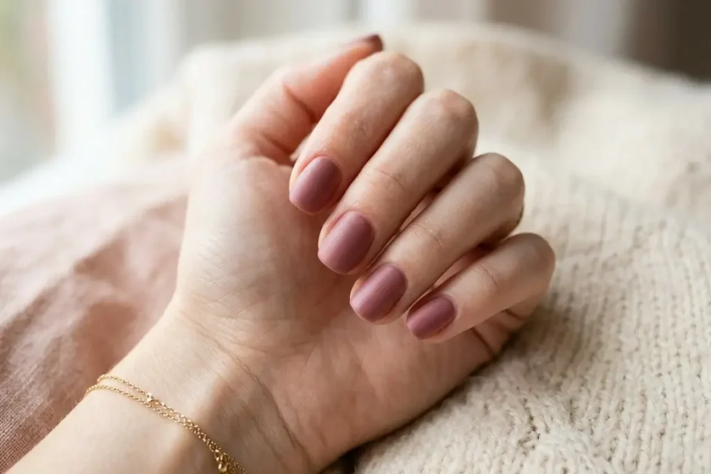 Mauve Pink nail 
