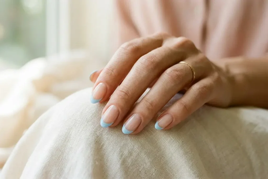 Sky Blue Tip nail