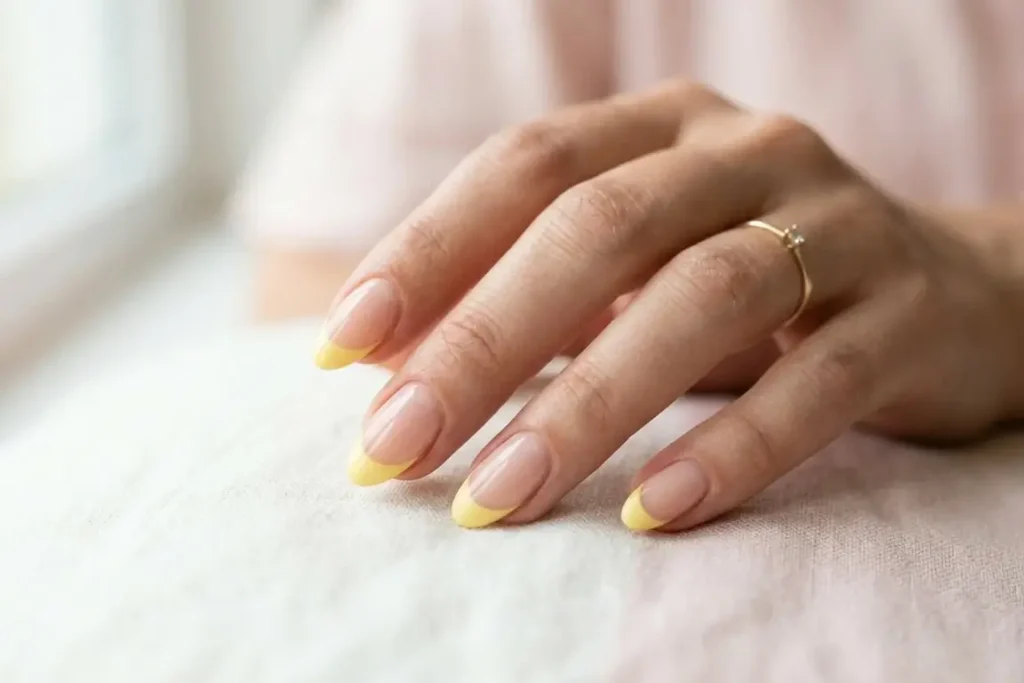 Butter Yellow Tip nail