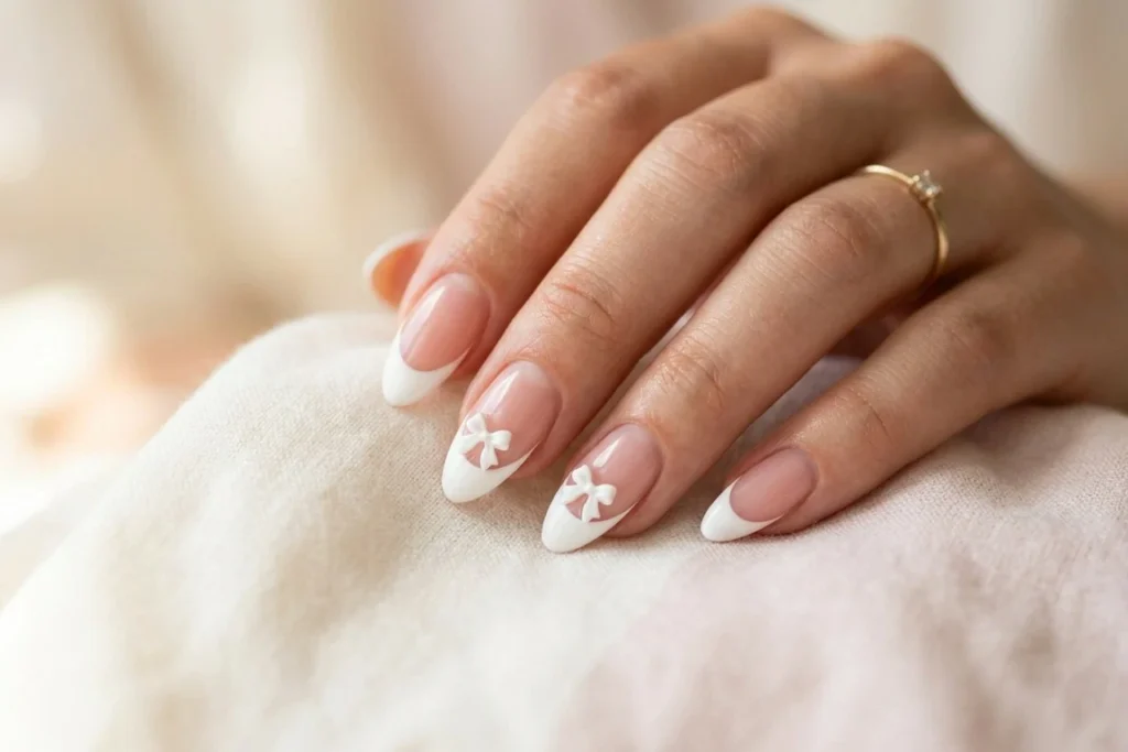 Bow French Tip nail