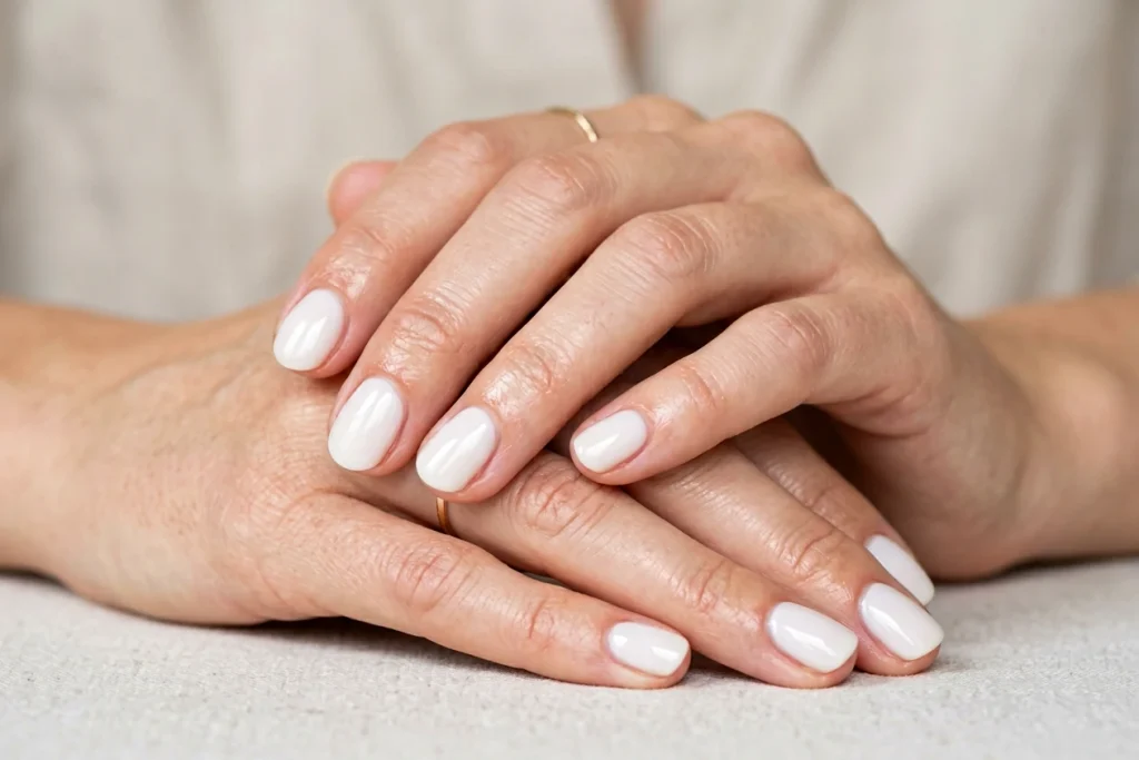 Minimal White Nails