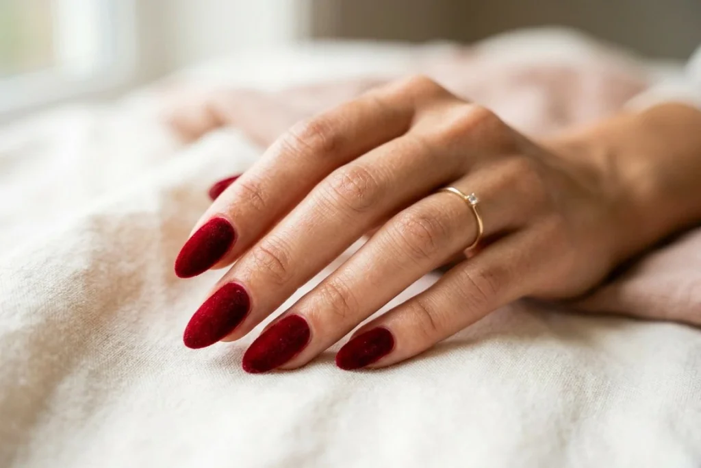 Velvet Red Nails