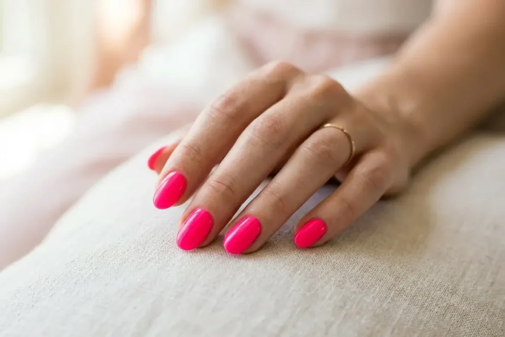 Neon Pink nail 
