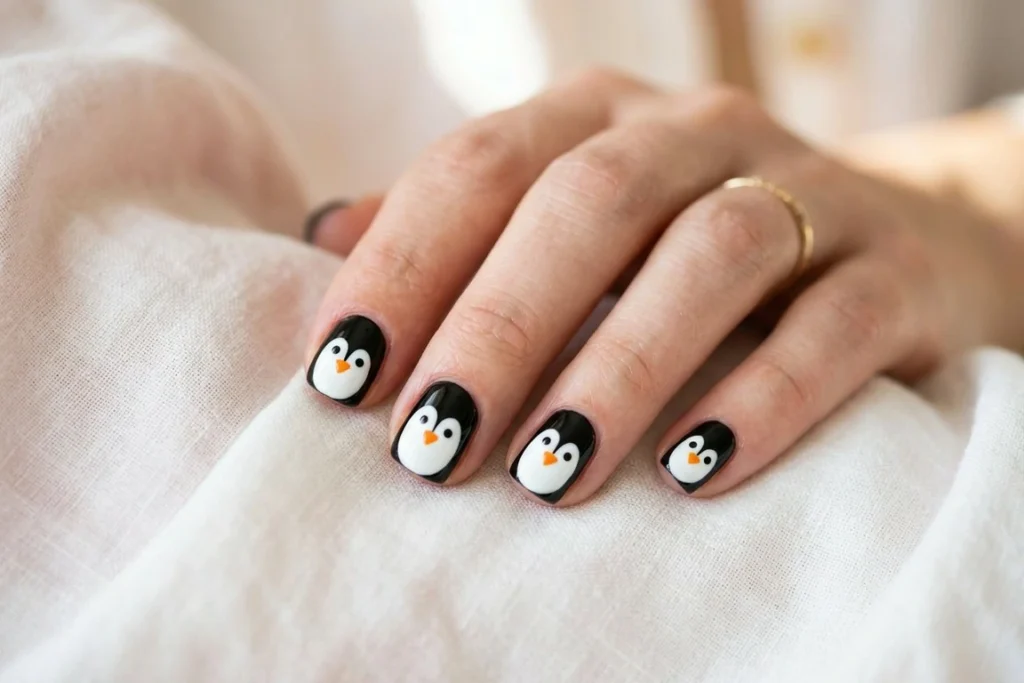 Penguin Face nail