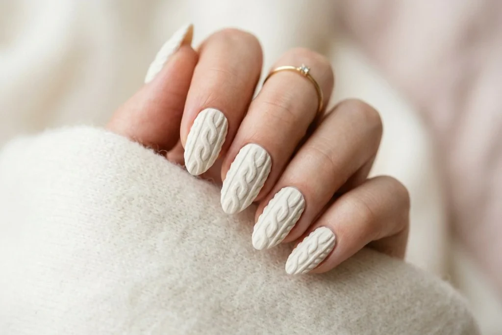 Cable Knit Texture Nails