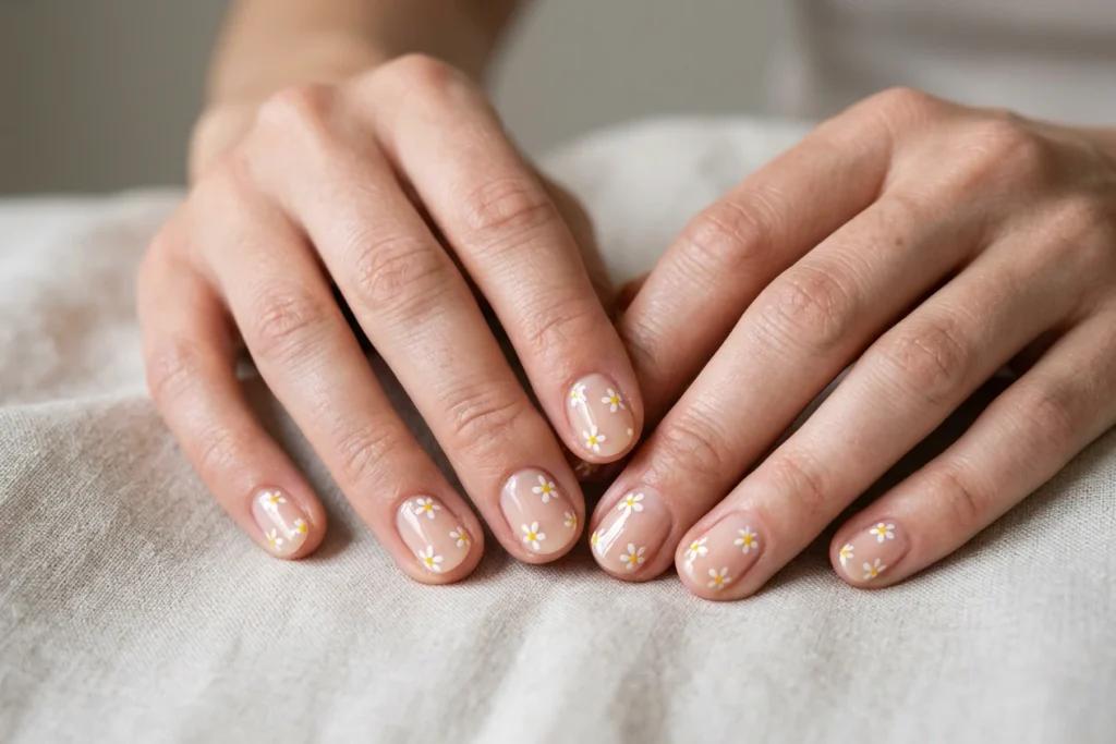 Tiny Daisy Nails