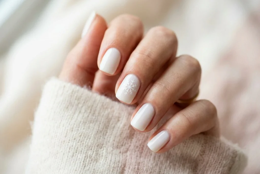 Single Snowflake Nails