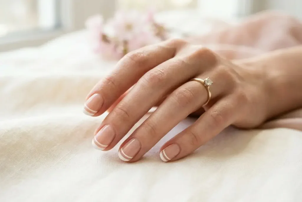 Double White Line nail