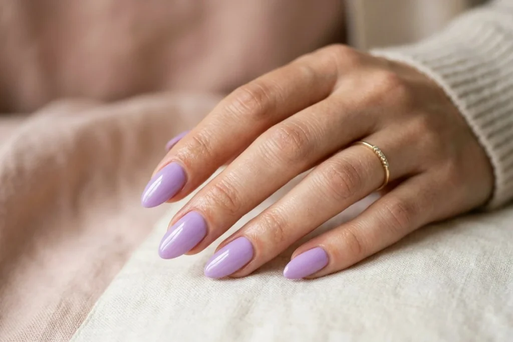 Lilac Almond nails