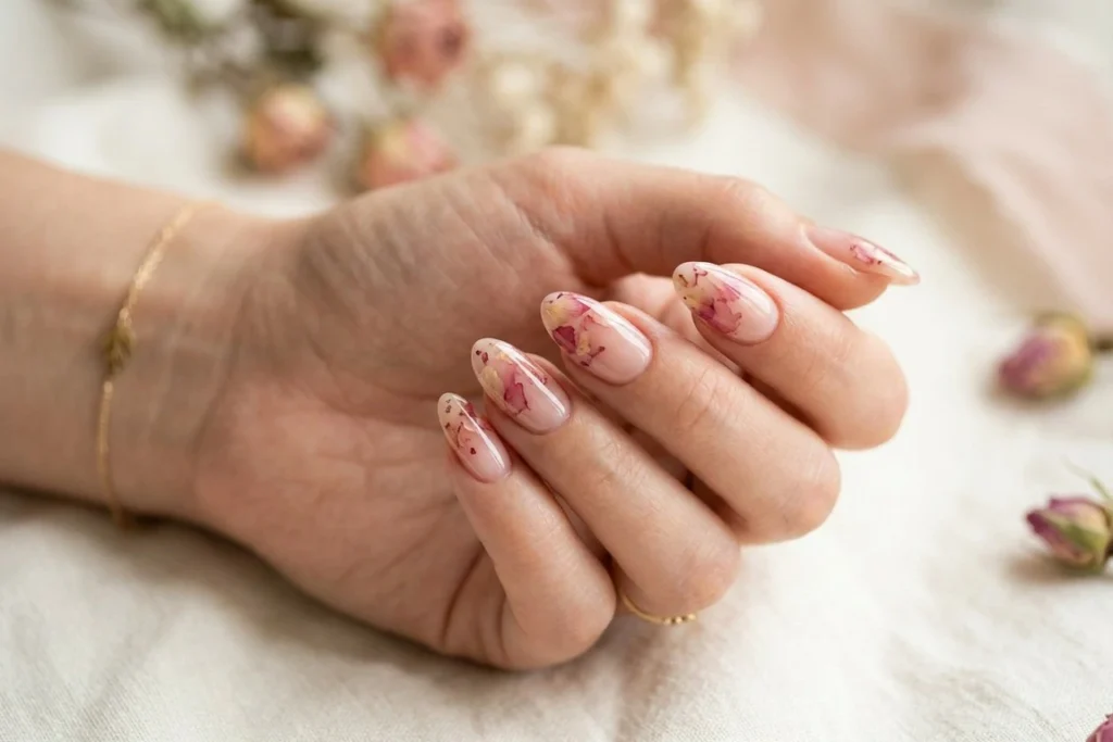 Rose Petal Gradient Nails