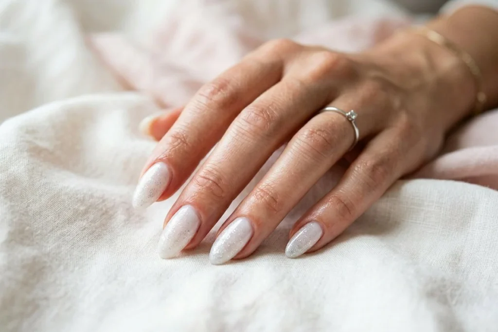 Frosted Glass Effect Nails