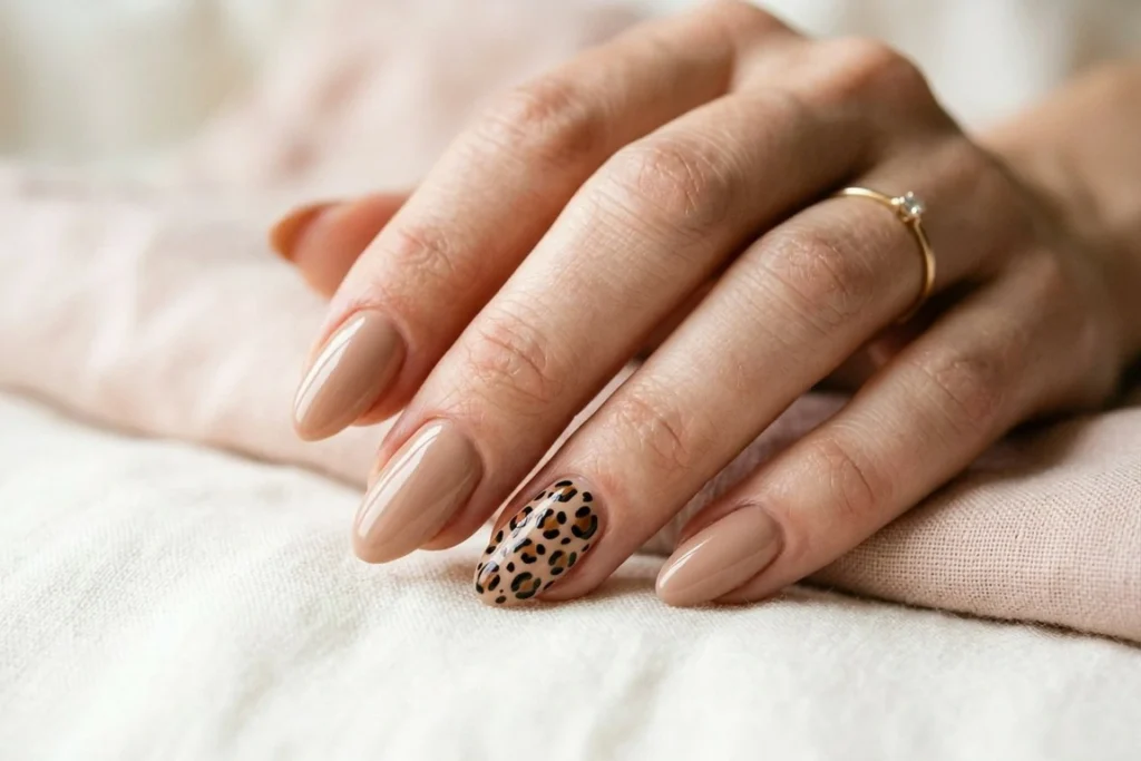 Leopard Accent Nails