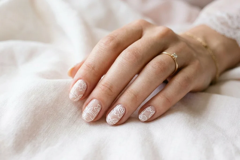 Stamped Lace nail