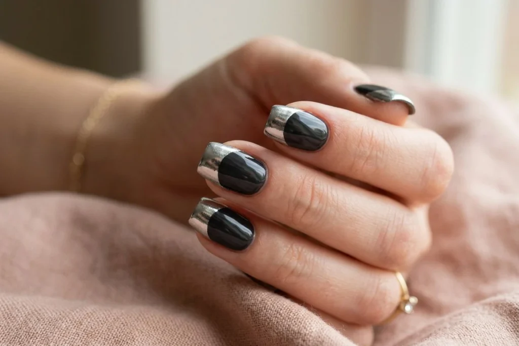 Chrome Accent Tip nail