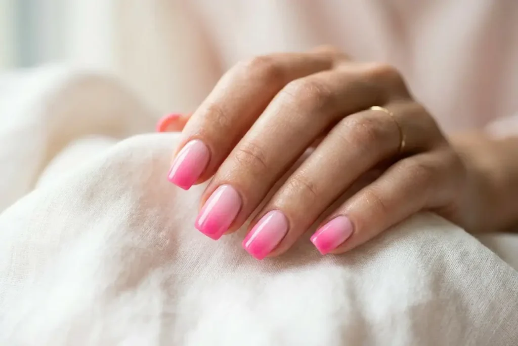 Pink Ombré nail 