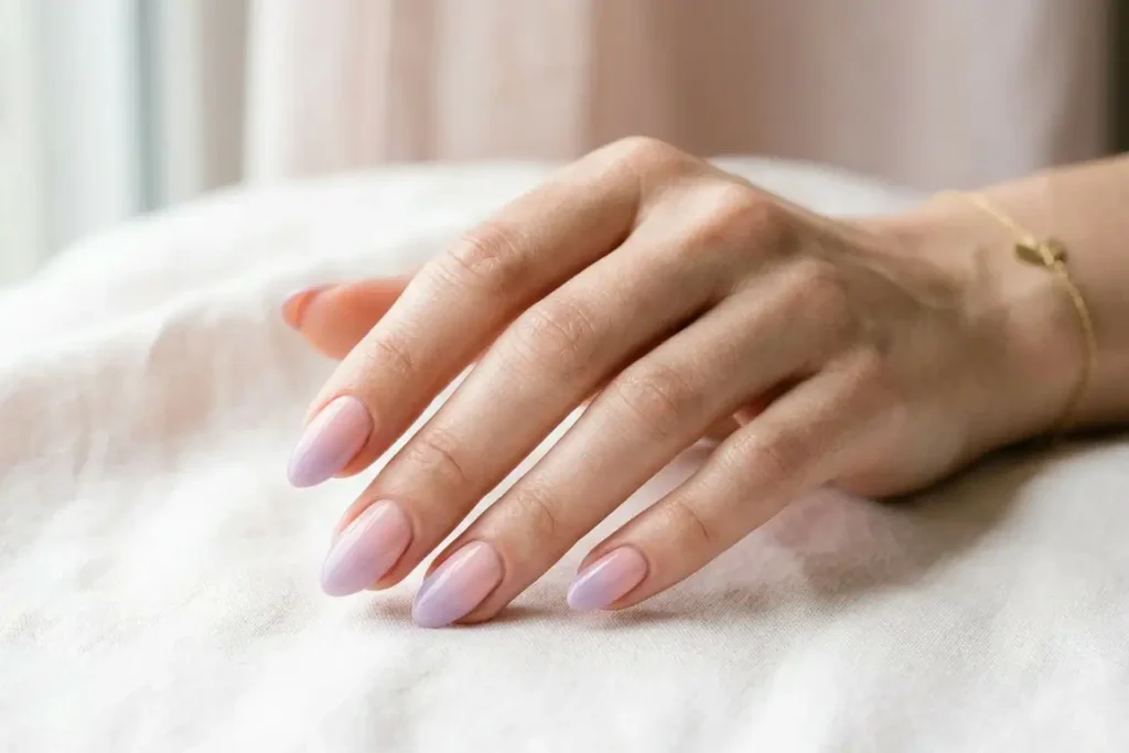 Blush to Lilac nail 