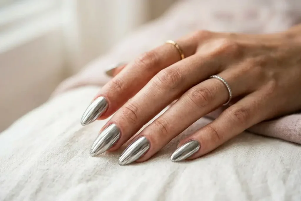 Chrome Almond nail