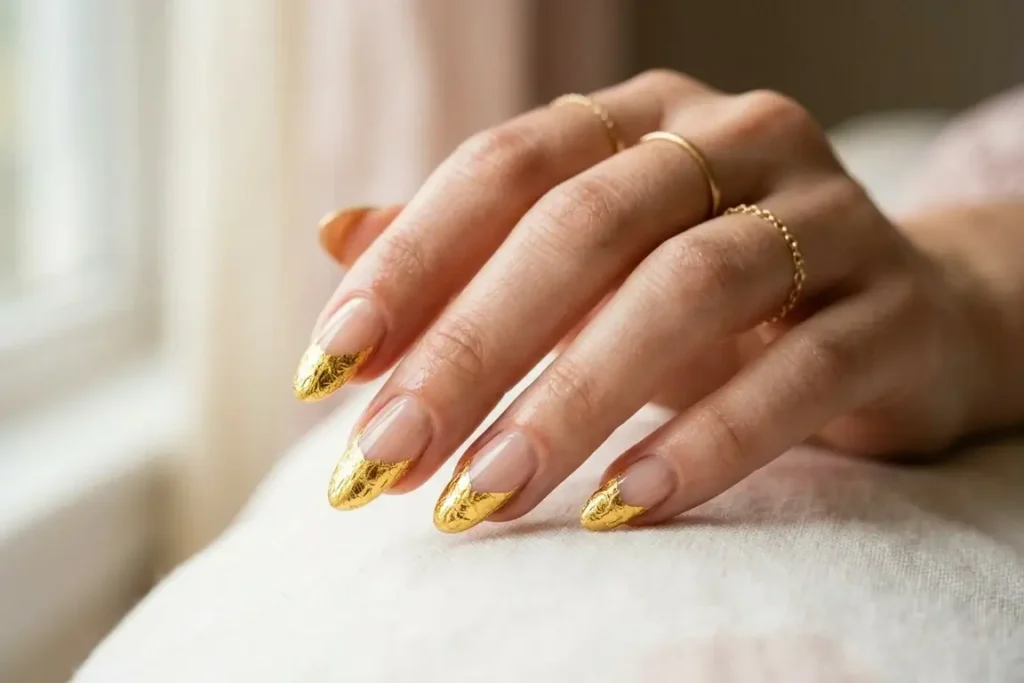 Gold Foil Tip nail