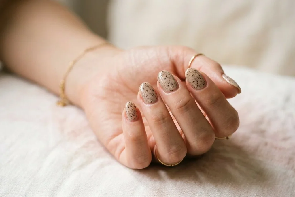 Speckled Nude Nails