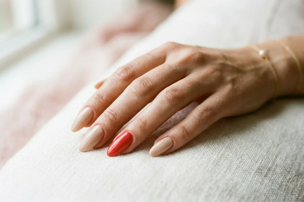 Color Block Accent nail
