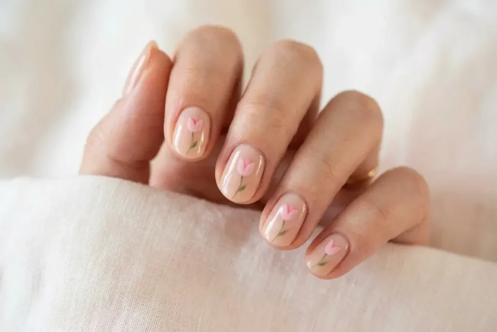 Pink Tulips nail 