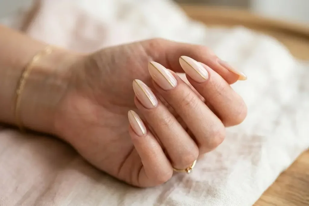 Vertical Line Almond nail