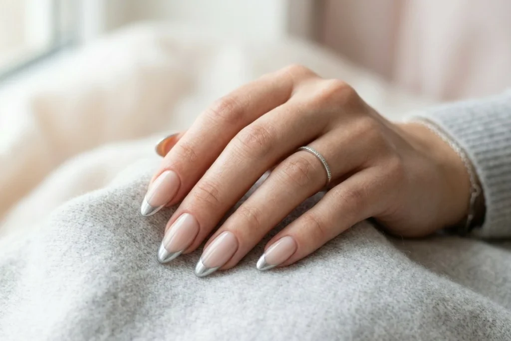 Winter Almond nails